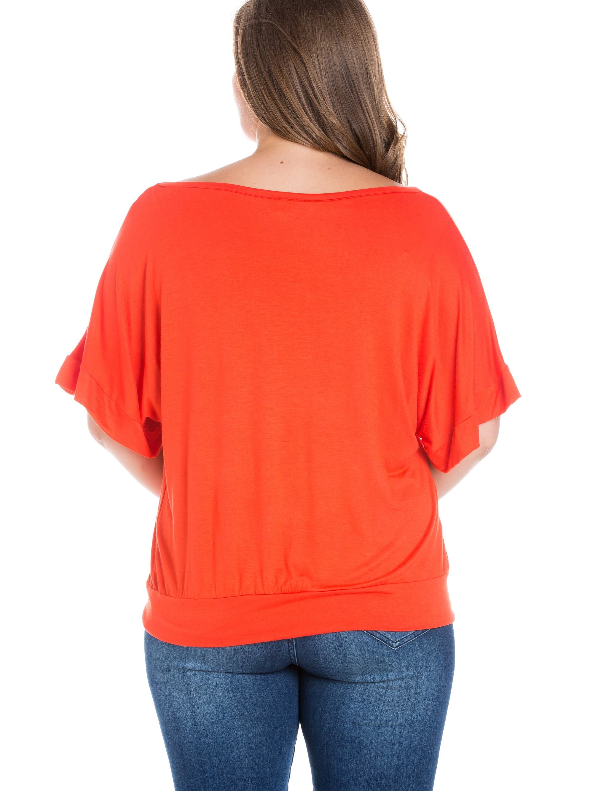 Women's Plus Size Short Sleeve Loose Fitting Dolman Top