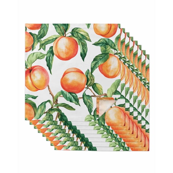 Hokiten Kitchen Dinner Napkins Set of 8 Summer Peach Cloth Napkins Reusable Washable Table Napkins for Weddings Cocktail Parties Holiday Table Decor 20x20 Inch