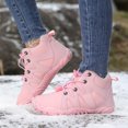 thumbnail image 4 of Botines forrado cálidos altos en los zapatos senderismo descalzo botas cortas a prueba nieve invierno invernal anti-Slip para subir caminatas, 4 of 9