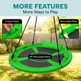 thumbnail image 3 of SereneLife 40” Flying Saucer Swing with Hang Kit and Center Spinner, Hanging Tree Round Circular Play Set w/ Rope Straps, Cushion Padded Metal Frame, Polyester Fabric Seat, for Kids & Adult, 3 of 7