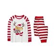 thumbnail image 2 of Yuaguia Matching Family Christmas Pajamas Set, Crew Neck Long Sleeve Cute Deer Print Top and Red White Striped Pants, Festive Holiday Sleepwear Loungewear PJs, Men M, 2 of 4