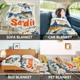 thumbnail image 2 of Yayeee Throw Blanket for Couch Soft Warm 50" x 60" Sofa Chair Bed Decoration, Blue Sardines Pattern, 2 of 7