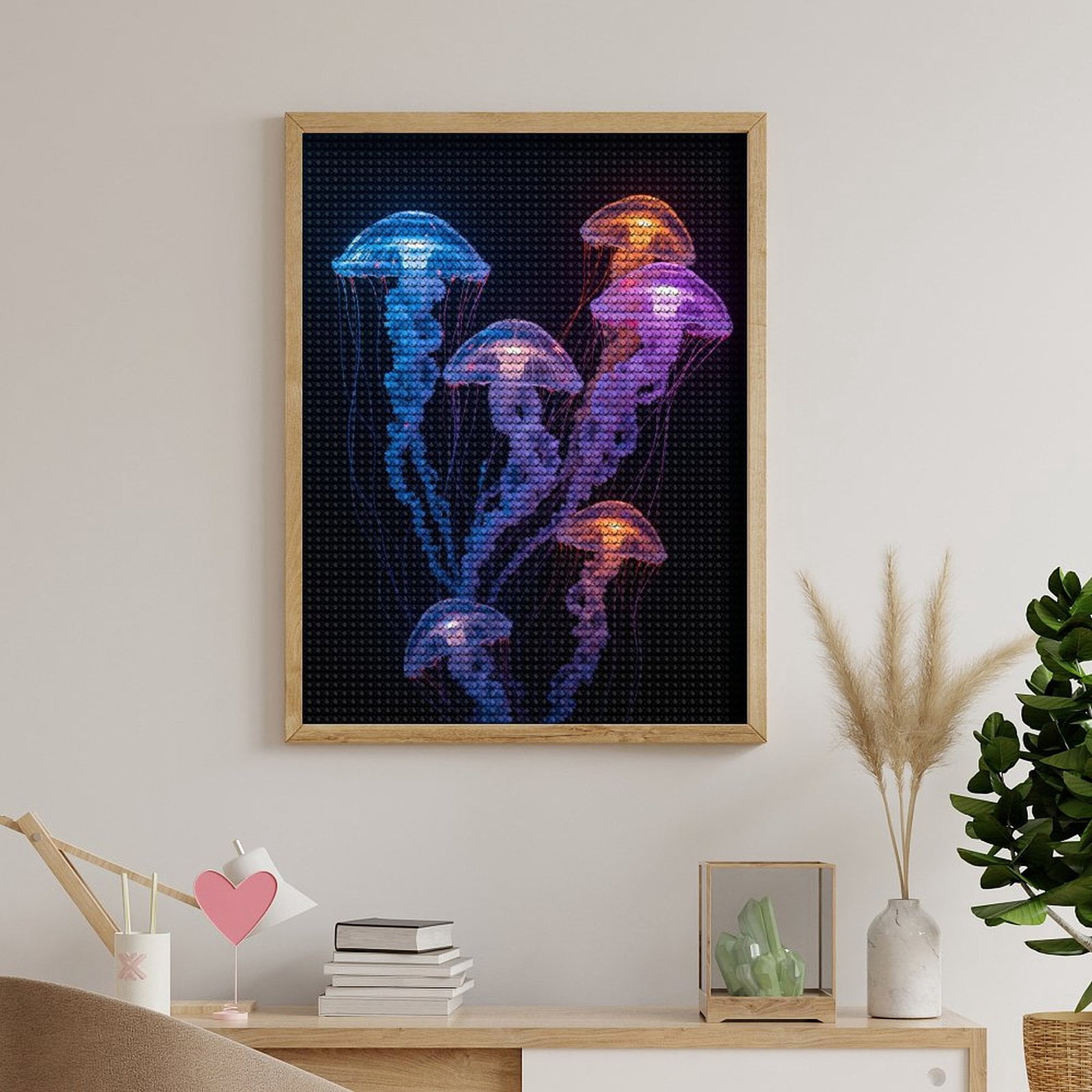 Diamond Art Kits for Adults, Glowing Jellyfish Marine Beauty 5D Diamond Painting Kits for Adults Beginners, DIY Full Drill Diamond Painting, Gem Art and Crafts 12x16