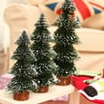 thumbnail image 4 of ZDWQFA Mini Christmas Village Bottle Brush Trees for Room Tabletop-Dark Green, Artificial Snow Trees with Wood Base Décor on Shelves, Bedroom,Miniature Scenes Xmas Office Décor, 4 of 5