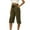 Army Green, variant on Aofany Pants for Women Summer Casual Straight Capris Pants Drawstring Elastic Beach Baggy Crop Trousers with Pockets