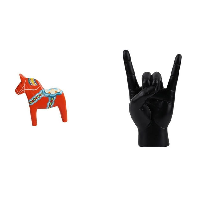 Adorno de gesto de mano, figura Dalecarlian, escultura creativa de animal y para estantería, entrada, armario, apartamento, dormitorio.
