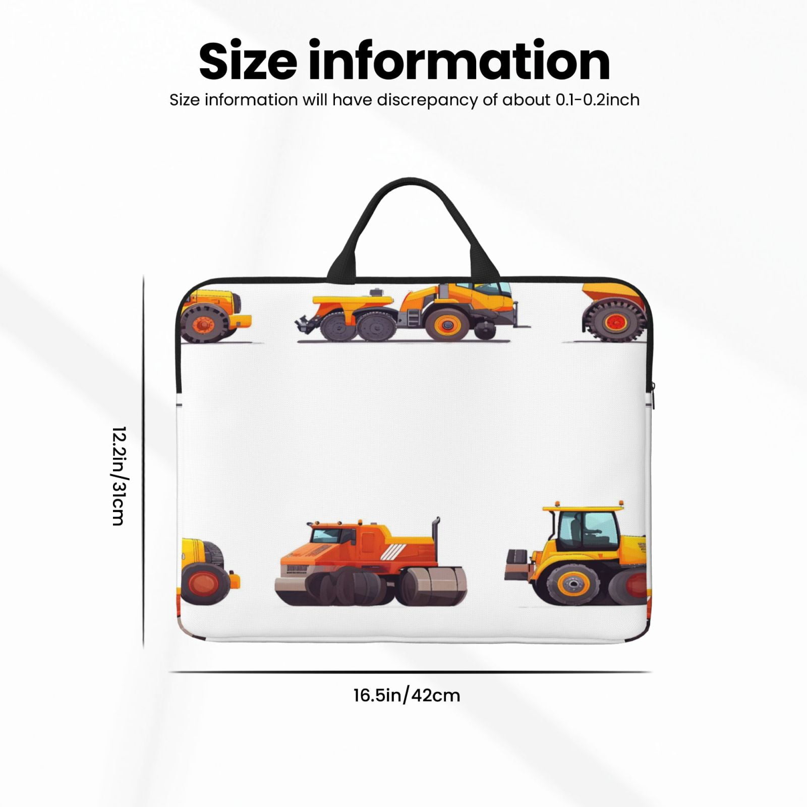 Laptop Sleeve Bag For Women Men 14inch Waterproof Durable Protective Computer Carrying Cover Handle Laptop Case Bag Engineering Vehicle-1