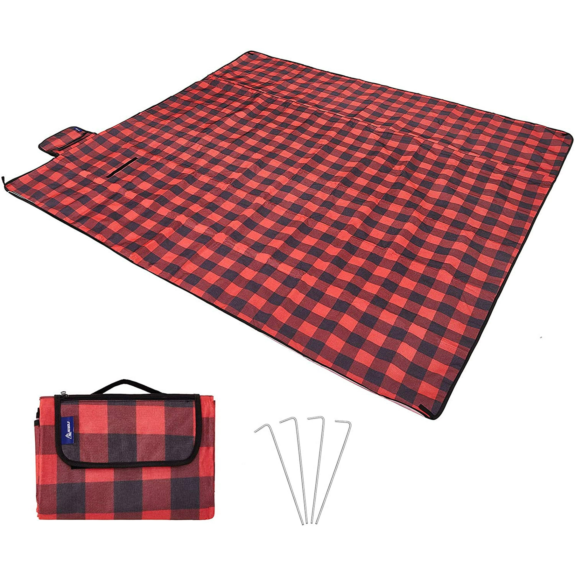 Extra Large Picnic Blanket Waterproof 79 79 Picnic Mat Folding Portable Tote for Family Camping Concert Indoor and Outdoor Floral Picnic Blanket 59 79 Red Black Checkered 79 79 Walmart