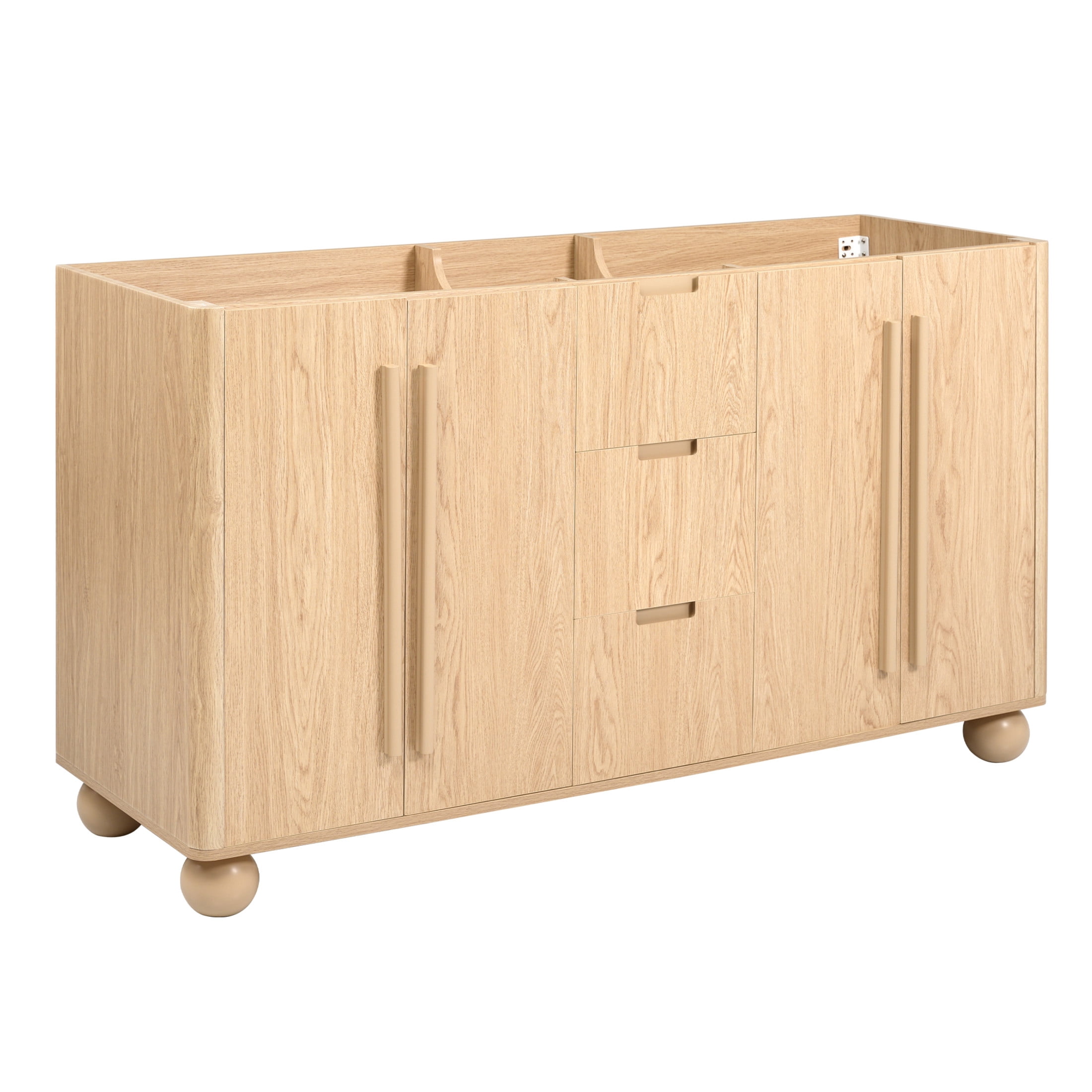 Christopher Knight Home 58.3" Bathroom Vanity Cabinet Only with Soft-Close Doors and Drawers, Wood