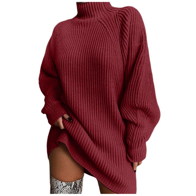 2025 Women Mid Length Raglan Pullover SweaterSnow Tipped Fleece Pullover Sleeve Sweater Solid Color Light Sweatshirts Turtleneck Sweater