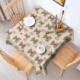 thumbnail image 2 of Beige Highland Cow Fence Pattern Square Tablecloth,Waterproof Square Table Cover,Wipeable Spillproof Washable Table Cover for Home Kitchen Party Decor 52"x52"(132x132cm), 2 of 6