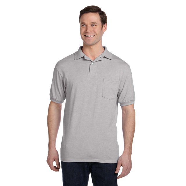 Polo Jersey EcoSmart® Adulto Hanes con Bolsillo LIGHT STEEL 3XL
