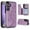 Purple, variant on Dteck for Samsung Galaxy S25  Case with Tempered Glass Screen Protector,Flower Pattern Magnetic Back Flip Case Phone Cover for Samsung Galaxy S25 Plus Wallet Case for Women Men,Purple