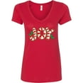 thumbnail image 3 of Inktastic Candy Cane Joy Women's V-Neck T-Shirt, 3 of 5