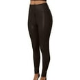 thumbnail image 1 of Birdeem Pantalon Long Évasé Coupe Ajustée en Cuir Pc Mat Solide pour Femmes, 1 of 1