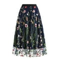 thumbnail image 3 of Women Fashion Embroidery SKirt Pocket Elastic Waist Loose Short A Shaped Skirt Denim Skirts plus Size Adult Skirts for Women plus Size Preppy Skirts Leather Skirt plus Size Cute Skirts for Teen Girls, 3 of 4
