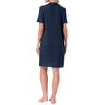 thumbnail image 3 of INSPIRE CHIC Women's Zipper Robes Waffle Short Sleeves Knee Length Lightweight House Coat Sleepwear Bathrobe with Pockets M Blue, 3 of 6