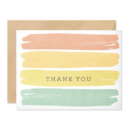 American Greetings Blank Thank You Stationery with Envelopes, Pastel Stripes (20-Count)