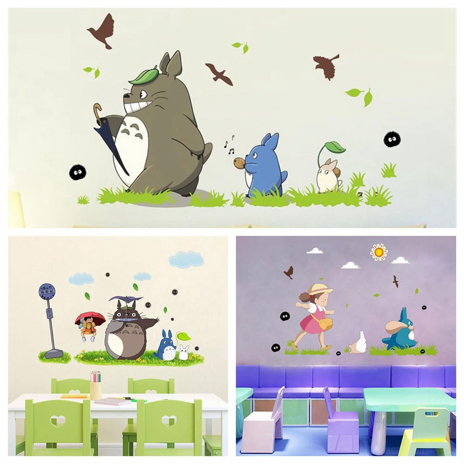 New Cartoon Animation Vinyl Totoro Wall Stickers for Kids Room  Cafe/bar/Home Decoration Poster Totoro Wallpapers 
