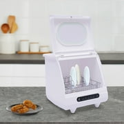 Loyalheartdy Portable Countertop Dishwasher 5 Washing Programs Intelligent Dish Washer Full Panel Control Automatic White