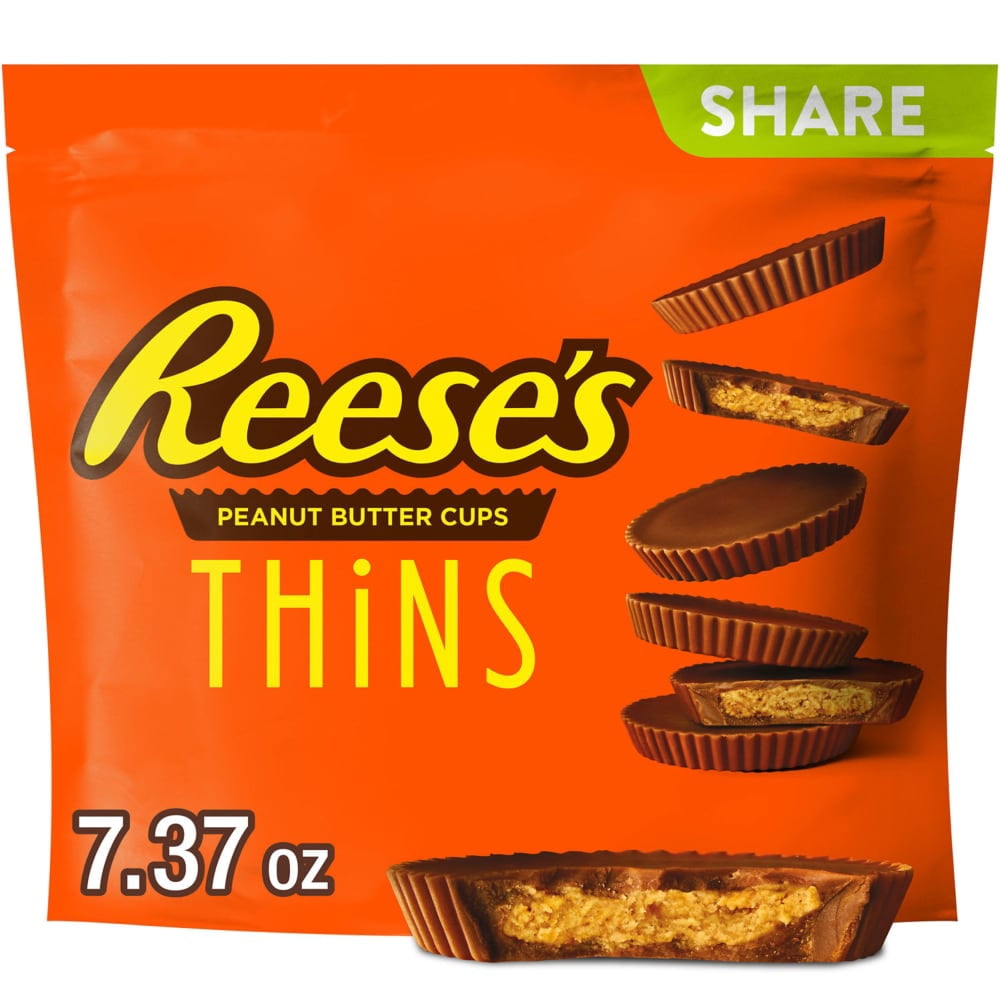 REESES THiNS Milk Chocolate Peanut Butter Cups Candy Share Pack 7.37 oz - 5 Pack