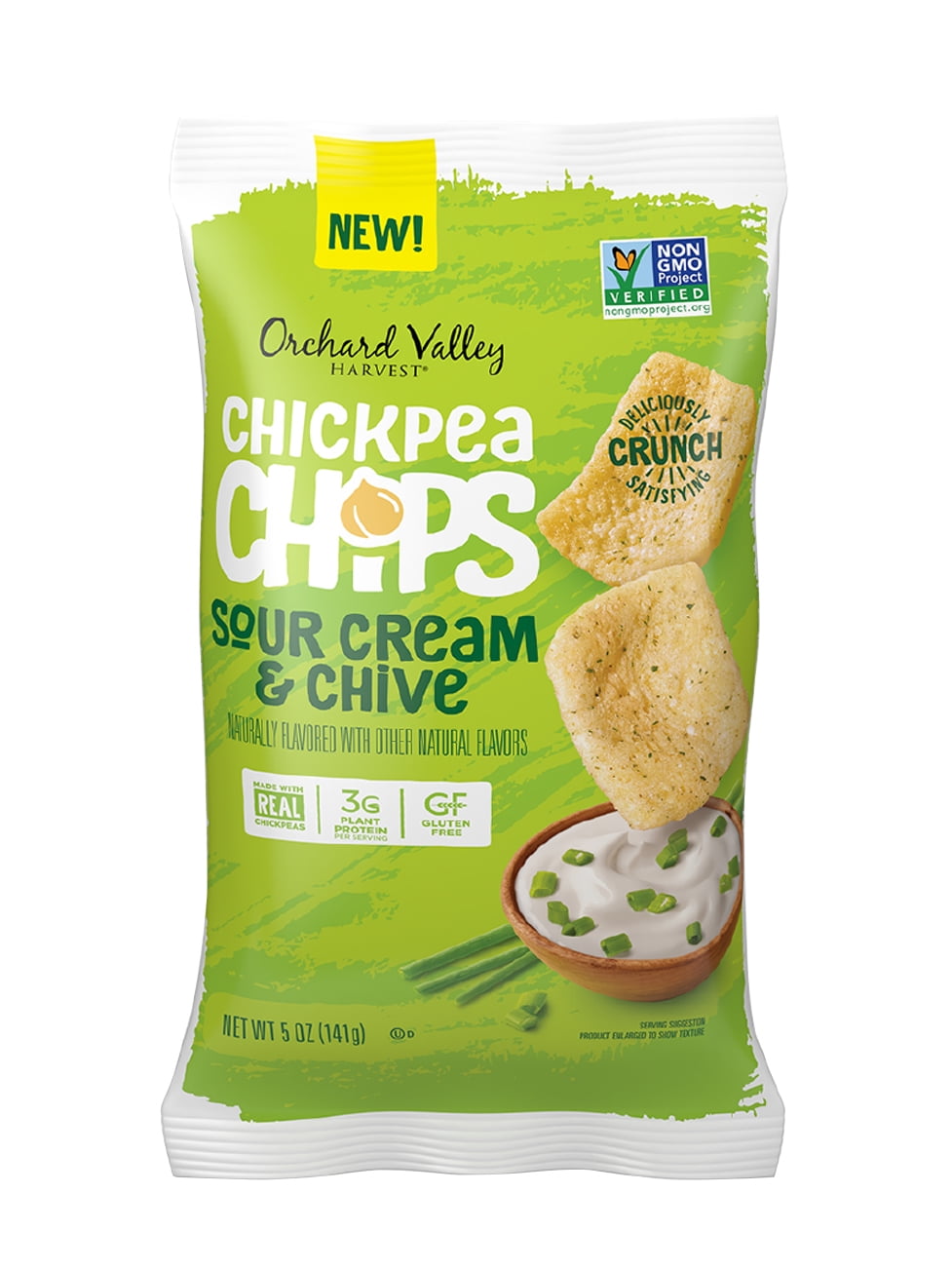 Orchard Valley Harvest Sour Cream & Chive Chickpea Chips, 5 oz