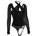 thumbnail image 2 of VISgogo Body de retazos transparente para mujer, Pelele de manga larga de color sólido sin espalda para adultos VISgogo  moda, 2 of 5