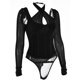 thumbnail image 2 of VISgogo Body de retazos transparente para mujer, Pelele de manga larga de color sólido sin espalda para adultos VISgogo  moda, 2 of 5