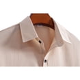 thumbnail image 5 of JULMCOMO Cotton Linen Shirts for Men Collared Roll Cuff Short Sleeve Breathable Lightweight Casual Summer Button Down Shirt Khaki 2XL, 5 of 8
