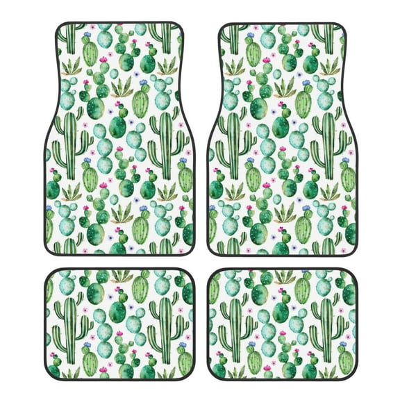 Naloa Cactus Plants1 Car Foot Mat Set of 4 Pieces - Universal Floor Liner Neoprene Full Set Floor Mats for Cars Trucks SUV