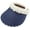 Navy, variant on Women's Sun Straw Hats Straw Visors Beach UV Protection Wide Brim Cap Elegant Pearl Topless Sun Hats Breathable Straw Visors