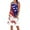 Red, variant on Women's Boho Round Neck Dress, Sleeveless Flowy Summer Sundress with Patriotic Theme, Ideal for Beach Weddings and Parties,Black L