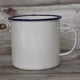 thumbnail image 3 of Taza cilíndrica de esmalte blanco puro engrosada de 6 a 12 cm, taza de té de hierro esmaltado retro nostálgico de estilo antiguo para la oficina y el hogar, 3 of 5