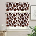 thumbnail image 3 of Vintage Brown Cow Print Kitchen Curtain Tiers and Valance Curtain Sets,Youth Kids Bedroom Living Room Decorative Window Valance 3 Sets, 3 of 5