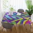 thumbnail image 3 of Yayeee Tablecloths 60" x 60" Rectangle Wrinkle Resistant Party Table Cover, Green Wavy Pattern, 3 of 8
