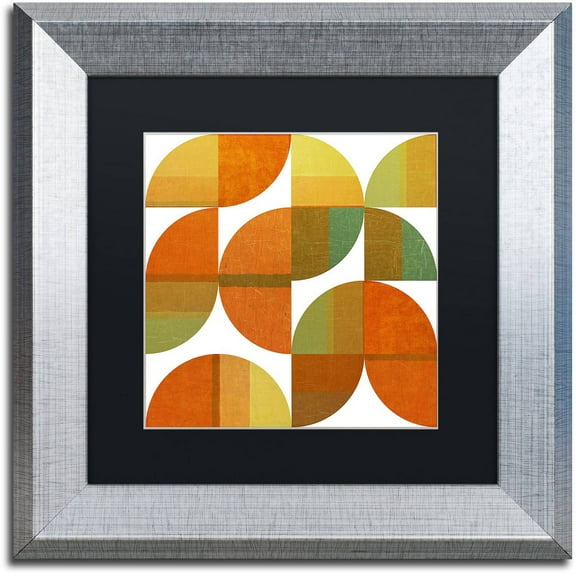 Trademark Fine Art "Four Suns Quartered 1.0" Canvas Art by Michelle Calkins, Black Matte, Silver Frame