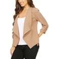 thumbnail image 4 of MOA COLLECTION Women's Solid Fitted Blazer 3/4 Sleeve Open Front Casual Design, 4 of 6