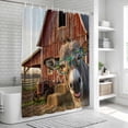 thumbnail image 6 of Farm Donkeys Shower Curtain, Waterproof Shower Curtains for Bathroom, Farmhouse Barn Funny Animals Butterfly Washable Fabric Bathtub Curtain Set Bath Decor with 12 Hooks Long 72"x84", 6 of 8