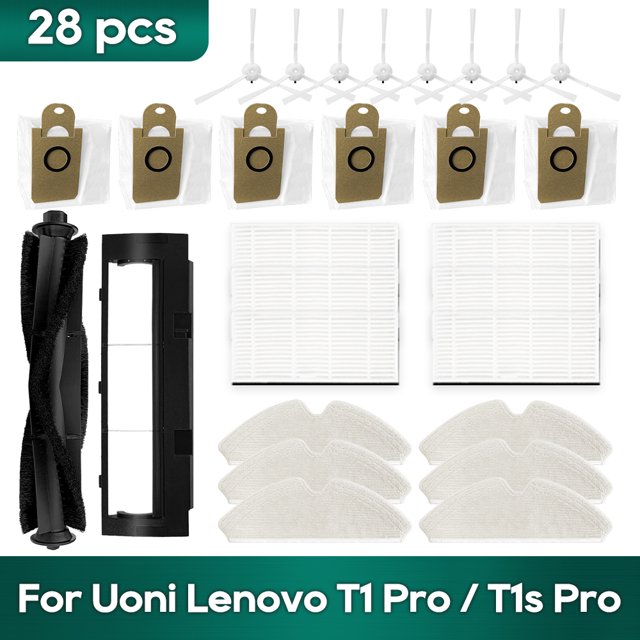 Fit For Lenovo T1 Pro / T1s Pro / Cleaner T1 Spare Part Accessories Robot Vacuum Roller Brush Hepa Filter Mop Cloth Rag Dust bag