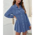 thumbnail image 1 of Vestido Casual De Mujer, Vestido De Camisa De Un Solo Pecho Empalme De Poliéster Para El Trabajo ANGGREK Otros, 1 of 6