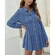 thumbnail image 4 of Vestido de manga larga para mujer camisa de vestir de un solo pecho cuello de camisa de poliéster bien combinado para la vida diaria ANGGREK Otros, 4 of 6