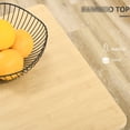 thumbnail image 3 of Storage Kitchen Island | Organize Drinkware, Display Wine | Bamboo - like Top, Easy Mobility | For Tight Spaces, 3 of 5
