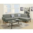 thumbnail image 2 of Poundex Furniture 2 Piece Fabric Sectional Sofa Set in Gray Color, 2 of 5