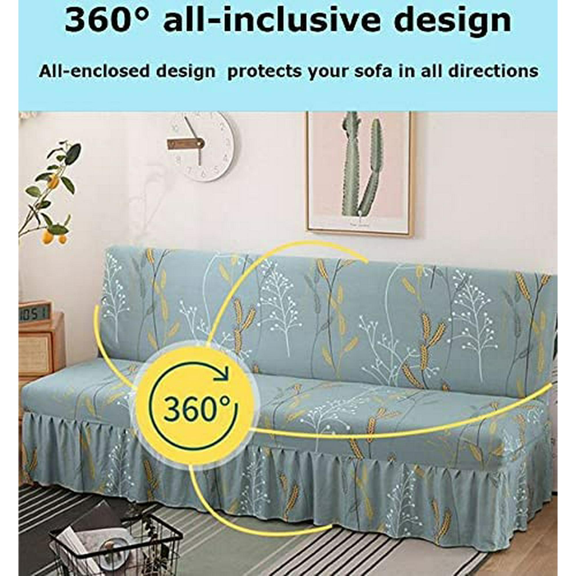 Sofa Slipcover Protector With Skirt 2 3 Seater Bed Cover No Armrest Settee Couch Covers For Leather Dogs Fits Folding Without Armrests Canada Settee Cover Couch Covers Sofa, Settee Covers For Leather Sofa