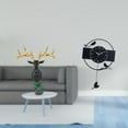 thumbnail image 2 of Escultura De Pared Boho De Cabeza De Ciervo En Resina Y Reloj De Pared Minimalista Con Forma De Pájaro, Adorno Artístico Para Oficina, Hogar, Estudio, Sala De Estar, Cocina, Decoración, 2 of 8
