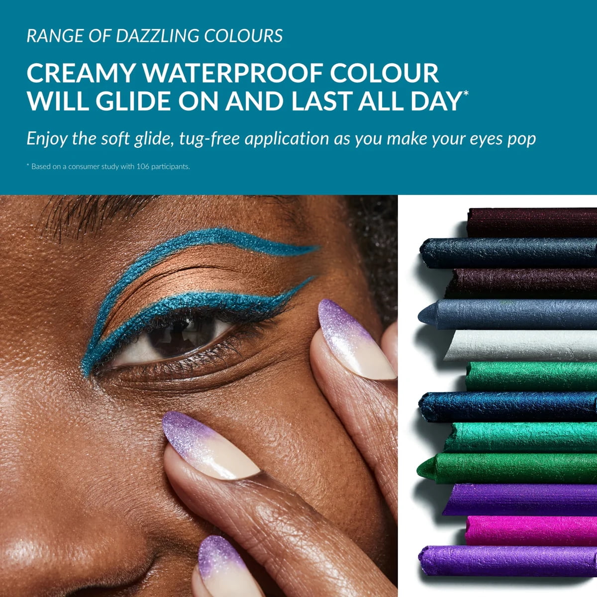 Avon Ultra Colour Glimmerstick Retractable Diamonds Eyeliner, TEAL SPARKLE, Waterproof & Smudge-Proof Shimmer Eye Makeup, SET OF 3, 0.012 oz / 0.35 g Each