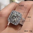 thumbnail image 2 of EOEMY 925 Sterling Silver Ring Square Zircon Crystal Ring Women Men Jewelry Sz 6-10-6, 2 of 4