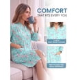 thumbnail image 4 of Casual Nights - Housecoats For Women, Snap Front Dusters For Women, Pure Cotton House Dresses For Elderly & Young with 2 Pockets, Mint Large, 4 of 7