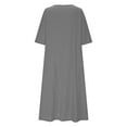 thumbnail image 5 of Wiyuqeen Casual Dresses for Women 3/4 Sleeve Scoop Neck Cotton Linen Dresses Solid Loose Fit Maxi Dresses Oversized Beach Dresses, 5 of 6