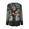 thumbnail image 4 of Craaazy Halloween Casual Tops for Women Loose Multicolor Crew Neck Long Sleeve Ghost Pumpkin Halloween Printed Top Outdoor Shopping Blouse, 4 of 8